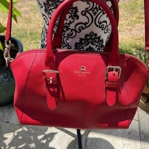 Kate Spade Cove Street Pillbox Red Leather Pippa Satchel Purse Handbag